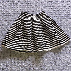 Express black and white striped skater skirt